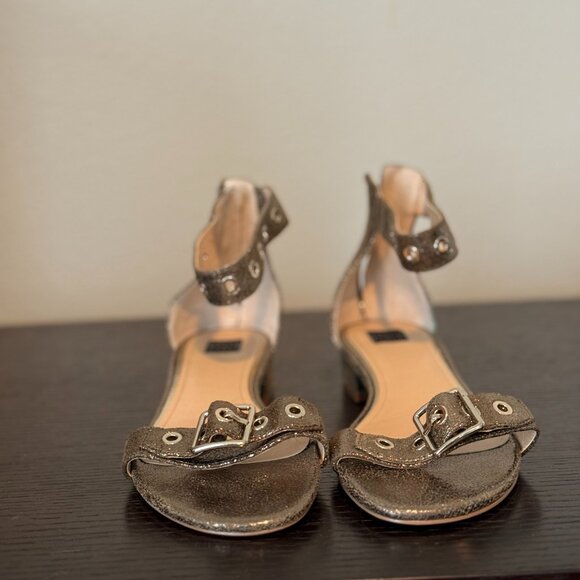 White House Black Market Shoes - ! White House Black Market Gold Cora Block Heel Women Sandals !